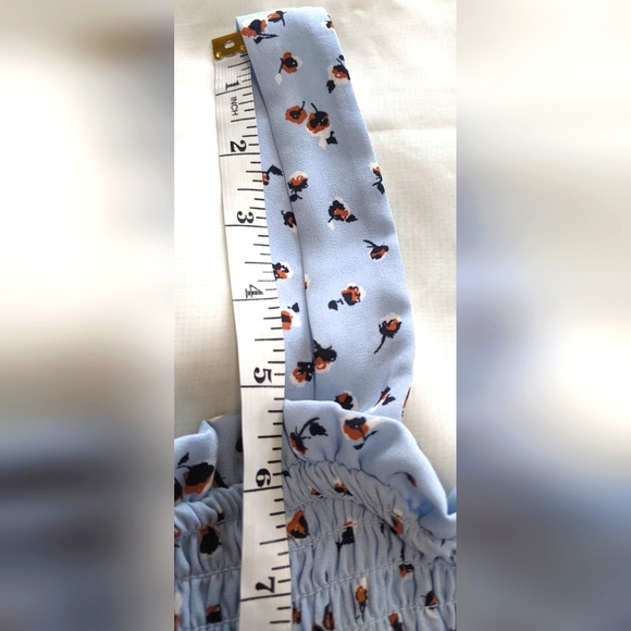 Sienna Sky Blue Floral Cottage Core Print Sun Dress - Picture 8 of 10